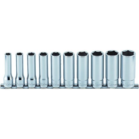 KO-KEN Socket set 3/8-15/16 6 Point 300mm 10 pieces 1/2 Sq. Drive RS4300A/10